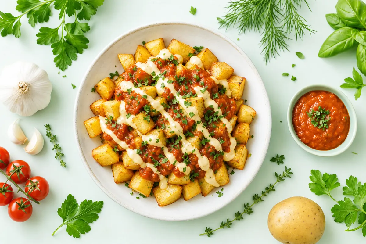 Patatas bravas uit de airfryer met pittige salsa brava
